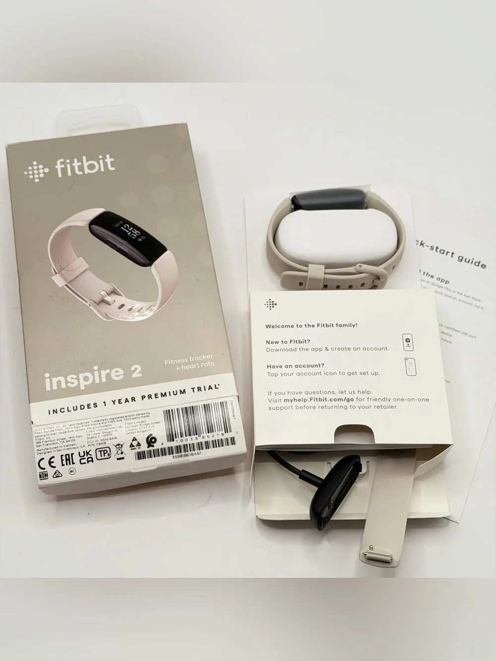 Fitbit Inspire 2, Excellent, Full Set, Tested, Charger Included, Manuals